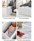 Caixa de Sapato Dobrável Armazenamento Transparentes Sapateira Empilhável Prova de Poeira Dormitório Armário - Tik Trend