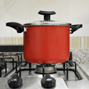 Caldeirão Antiaderente 16cm com Tampa de Vidro e Duas Alças - Tik Trend