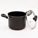 Caldeirão Antiaderente 16cm com Tampa de Vidro e Duas Alças - Tik Trend