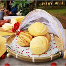 CestFresh - Cesto de Bamboo Com Cobertura de Tela Retrátil Protetor de Alimentos - Entrega Grátis - Tik Trend