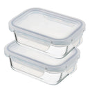 Conjunto 5 Potes Herméticos de Vidro com Tampa 4 Travas 640ml - Tik Trend