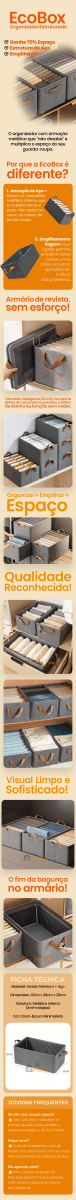 EcoBox - Caixas Organizadoras de Roupas Dobráveis Resistentes e Duráveis - Entrega Grátis - Tik Trend