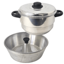 Forma Pudim Alumínio Grande Dupla Receita Ideal para Banho Maria - Tik Trend