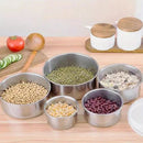 Jogo 5 Potes Tigelas em Inox Alumínio Com Tampa Redondo - Tik Trend