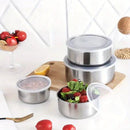 Jogo 5 Potes Tigelas em Inox Alumínio Com Tampa Redondo - Tik Trend