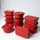 Kit 12 Potes Plástico 1 Litro com Tampa Hermética, Multiuso Cozinha, Marmita e Armazenamento de Alimentos - Tik Trend