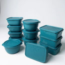 Kit 12 Potes Plástico 1 Litro com Tampa Hermética, Multiuso Cozinha, Marmita e Armazenamento de Alimentos - Tik Trend