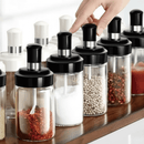 Kit Porta Tempero Condimento de Vidro com Tampa e Colher Embutida - Entrega Grátis - Tik Trend