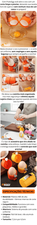 PraticEgg – Abra Ovos Em Segundos Facilmente Sem Cascas e Sem Bagunça - Entrega Grátis - Tik Trend